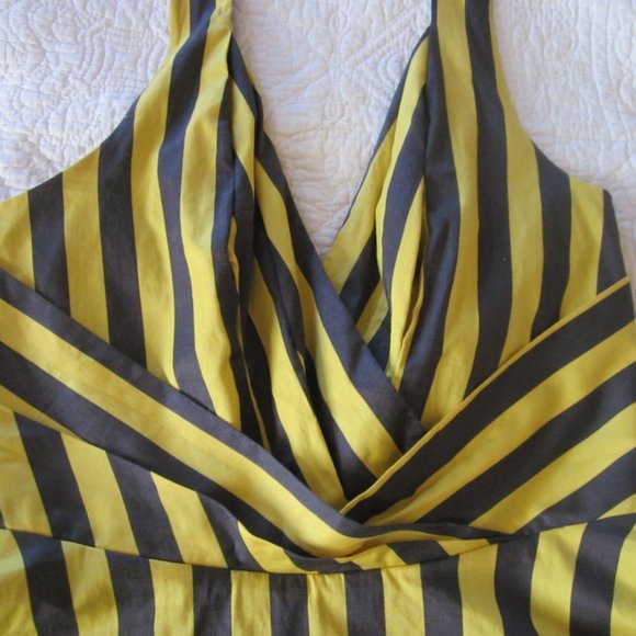 Odille Top 8 Melosa Halter Yellow/Brown Peplum - Picture 4 of 8